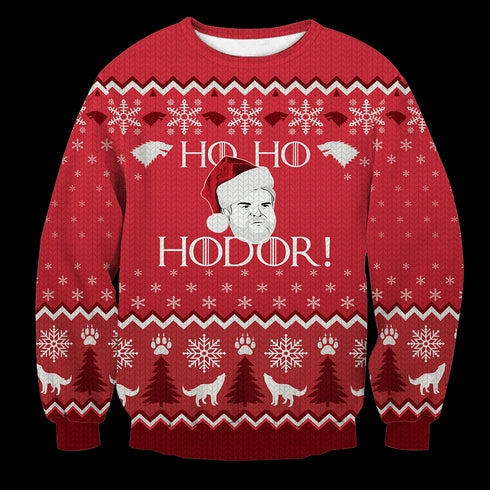 Divesart - Ho! Ho! Hodor! Unisex Wool Sweater - Ugly Christmas Sweater